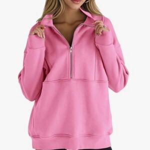 NWT Fisoew Pink Cropped Pullover With Mock Neck     Size XXL